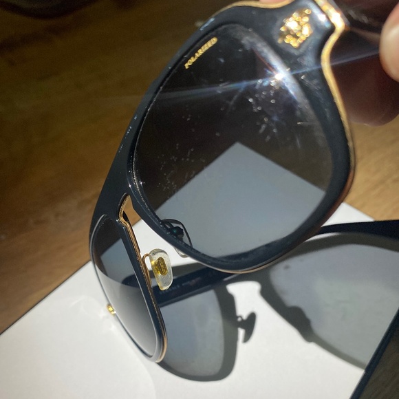 VERSACE polarized AUTHENTIC mod.2199 sunglasses unisex black w gold designer - Picture 13 of 17